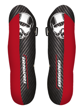 Chrániče holení ENERGIAPURA Parastinchi Carbon Racing Senior Black/White Skull/Red - 2022/23