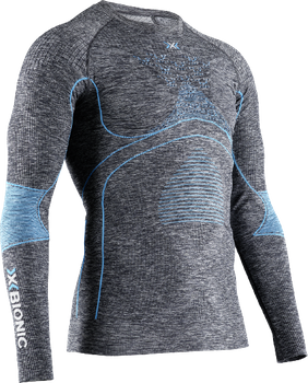 Funkční triko X-bionic Energy Accumulator 4.0 Melange Shirt LG SL Men Dark Grey Melange/Blue - 2023/24