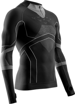 Funkční triko X-bionic Energy Accumulator Light Shirt LS 1/2 Zip Black/Light Grey - 2024/25