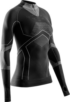 Funkční triko X-bionic Energy Accumulator Light Shirt LS 1/2 Zip WMN Black/Light Grey - 2024/25