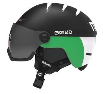 Lyžařská helma BRIKO Teide Visor Italia FISI Matt Black/White - 2022/23