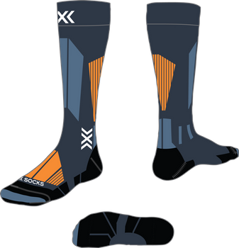 Lyžařské ponožky X-Socks Ski Touring Perform OTC Marine/Orange - 2024/25