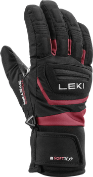 Lyžařské rukavice LEKI Griffin 3D Junior Black/Rose - 2024/25