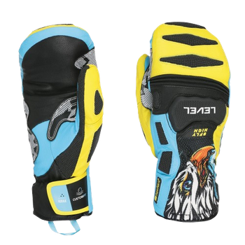 Lyžařské rukavice Level SQ CF Mitt Yellow/Blue - 2024/25