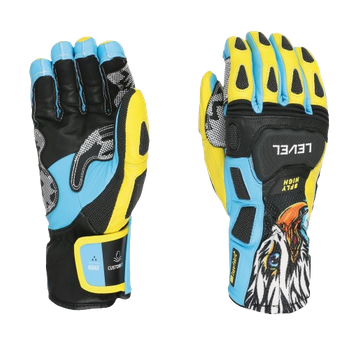 Lyžařské rukavice Level SQ CF Yellow/Blue - 2024/25