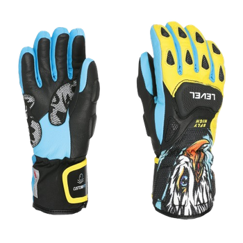 Lyžařské rukavice Level SQ JR CF Yellow/Blue 2024/25