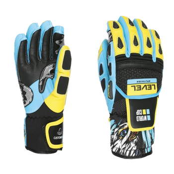 Lyžařské rukavice Level Worldcup JR CF Yellow/Blue 2024/25