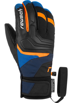 Lyžařské rukavice REUSCH Strike R-TEX XT Dress Blue/Orange Popsicle - 2022/23