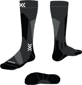 Ponožky X-socks Ski Discover Merino OTC X Black/Grey - 2024/25