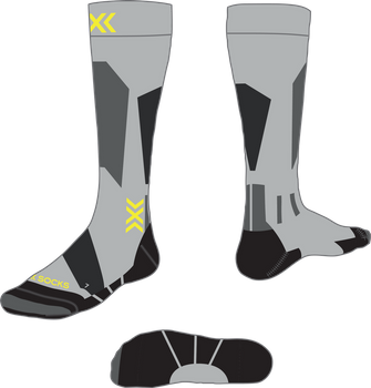 Ponožky X-socks Ski Discover OTC Rhino Grey/Canary - 2024/25