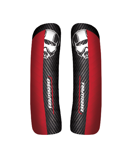 Chrániče holení Energiapura Carbon Racing CDM Black/White Skull/Red - 2024/25