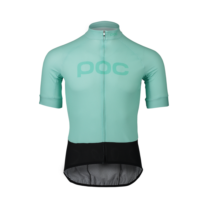 Cyklistický dres POC W'S ESSENTIAL ROAD LOGO JERSEY FLUORITE GREEN - 2021