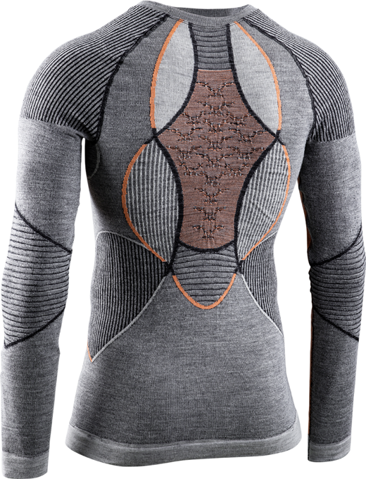 Funkční triko X-BIONIC Apani 4.0 Merino Shirt Round Neck LG SL Black/Grey/Orange - 2022/23