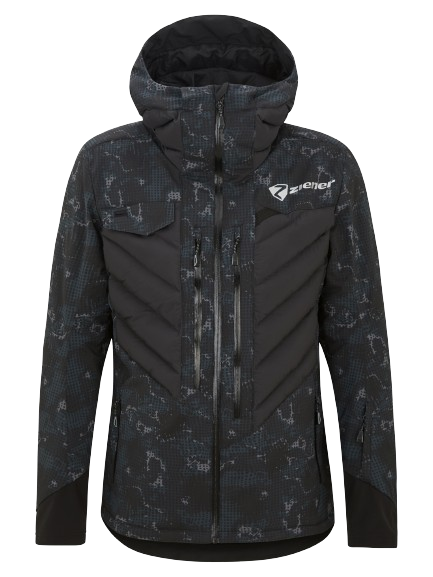 Lyžařská bunda Ziener RCE Coach Jacket Unisex Black Foggy Print - 2024/25