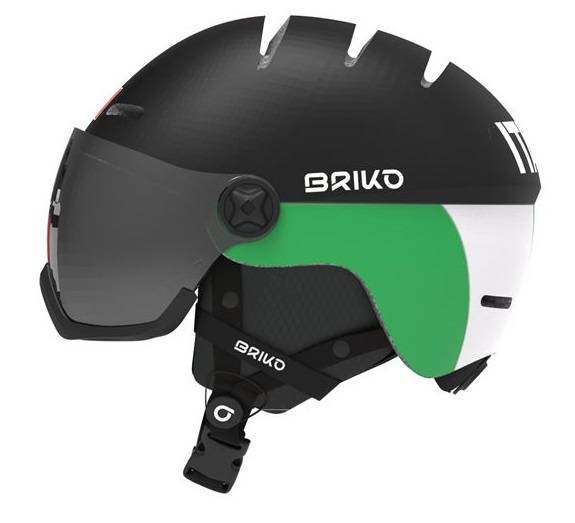 Lyžařská helma BRIKO Teide Visor Italia FISI Matt Black/White - 2022/23 