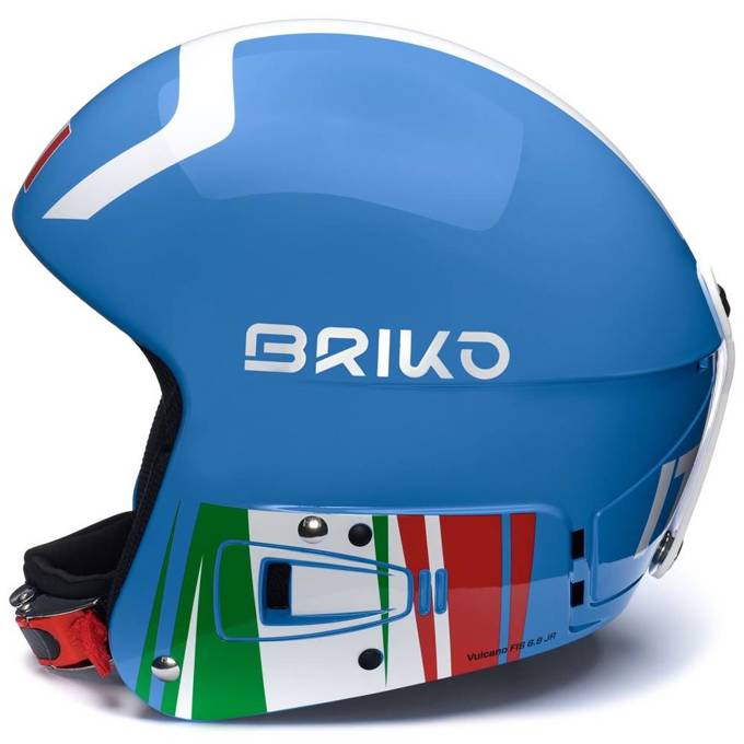 Lyžařská helma BRIKO Vulcano FIS 6.8 JR Shiny Science Blue/White/Science Blue - 2022/23