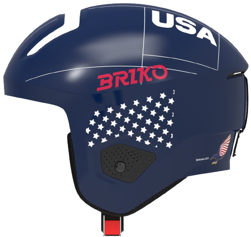 Lyžařská helma Briko Vulcano 2.0 USA Shiny/Blue White - 2024/25