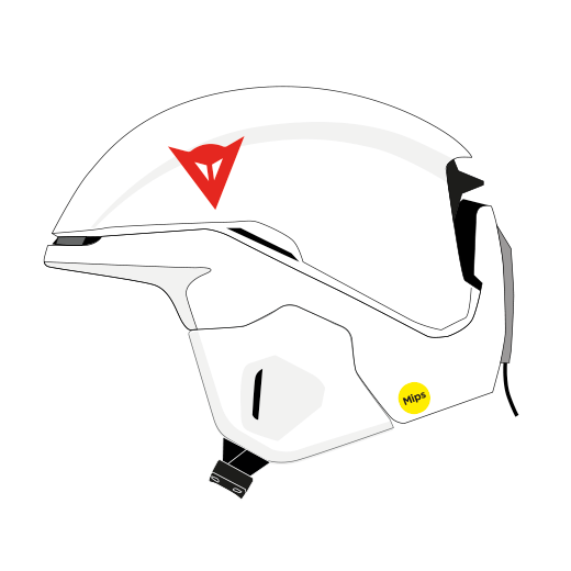 Lyžařská helma Dainese Nucleo Mips Pure White/Red - 2023/24