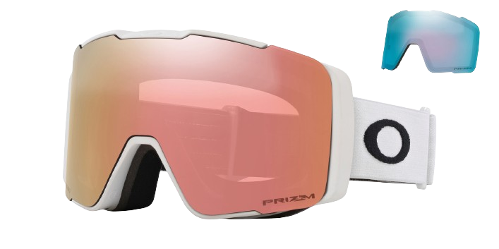 Lyžařské brýle Oakley Line Miner Pro M Matte White Prizm Rose Gold + náhradní zorníky Prizm Sapphi - 2024/25