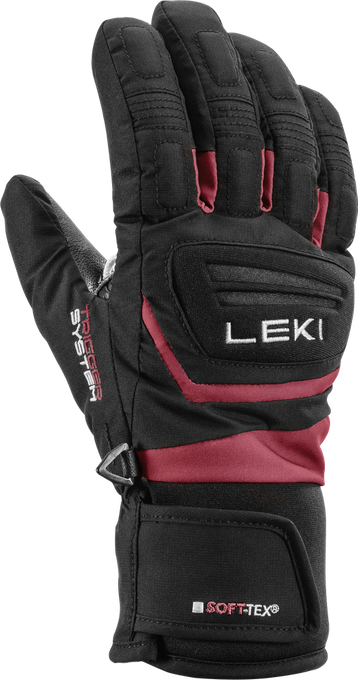 Lyžařské rukavice LEKI Griffin 3D Junior Black/Rose - 2024/25