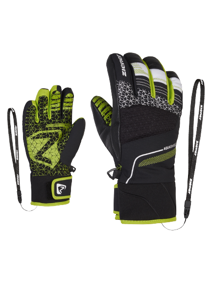 Lyžařské rukavice Ziener Lonzalo AS(R) Glove Junior Black lime - 2023/24