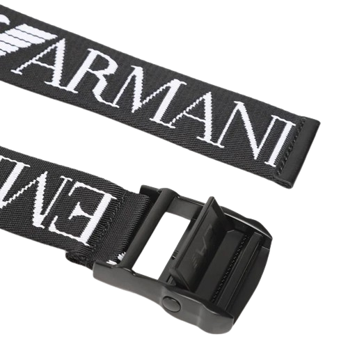 Pásek Emporio Armani Black/White Logo