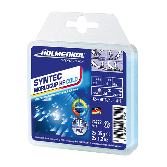 Sjezdový vosk HOLMENKOL Syntec Worldcup HF Cold 2x35g