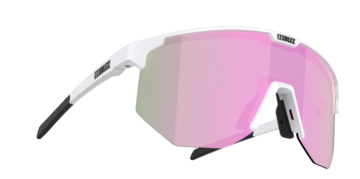 Sluneční brýle BLIZ Hero White Matt Frame/Brown with Pink Lenses