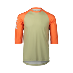 Cyklistický dres POC MTB Pure 3/4 Jersey Prehnite Green/Zink Orange - 2022