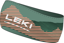 LEKI 4-Season Headband Green/Coral - 2022