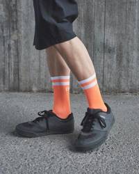 POC Lure MTB Sock Long Zink Orange/Hydrogen White - 2022