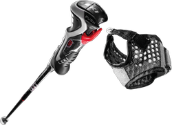 Sjezdové hole LEKI Carbon 14 3D Black/Red - 2022/23