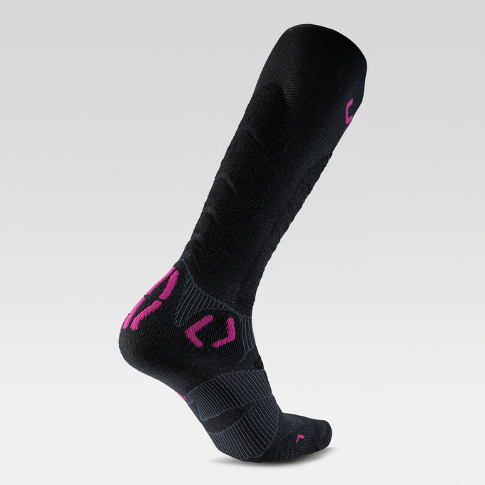 Lyžařské ponožky UYN Women Ski Touring One Bio Socks Black/Pink Yarrow - 2025/26