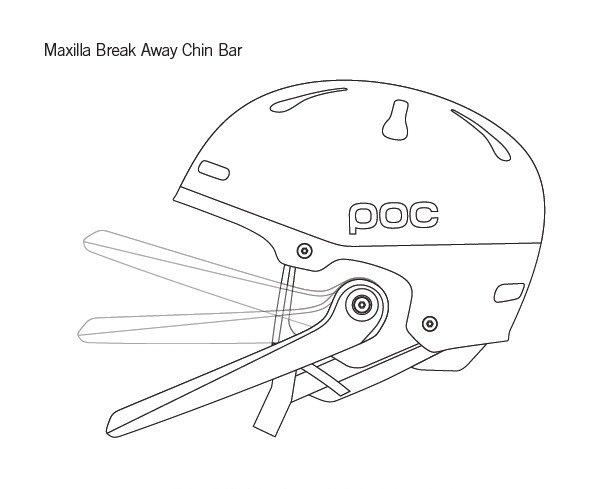Chránič čeľuste POC Maxilla Break Away System Hydrogen White - 2025/26