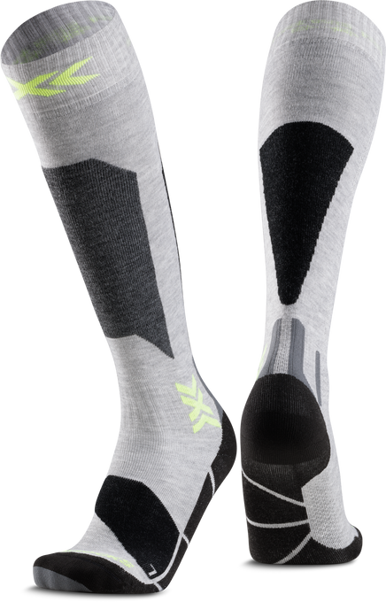 Lyžiarske ponožky X-socks Ski Discover OTC JR Rhino Grey/Canary - 2025/26