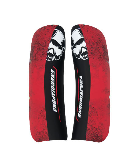 Chrániče holení Energiapura Shinguards Racing Senior Black/White Skull/Red - 2024/25
