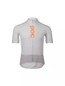 Cyklistický dres POC M's Essential Road Logo Jersey  Hydrogen White/Granite Grey