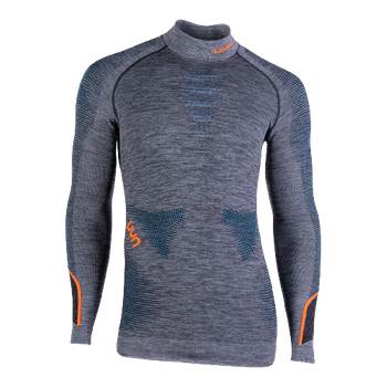 Funkčné tričko UYN Man Ambityon UW Shirt LG_SL Melange Turtleneck Black Melange/Atlantic/Orange Shiny - 2023/24