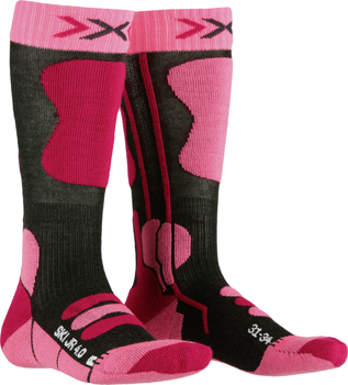 Lyžiarske ponožky X-SOCKS Ski Junior 4.0 Anthracite Melange/Fluo Pink - 2022/23