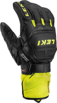 Lyžiarske rukavice LEKI Worldcup Race Flex S Speed System Black/Lime - 2022/23