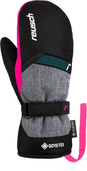 Lyžiarske rukavice Reusch Flash GORE-TEX Junior Mitten Black/Black Melange/Pink Glo- 2023/24