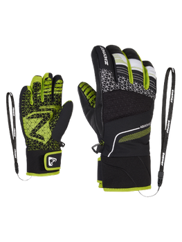 Lyžiarske rukavice Ziener Lonzalo AS(R) Glove Junior Black lime - 2023/24