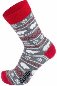 Ponožky EISBAR Easylife Jacquard Grey Mel/Red