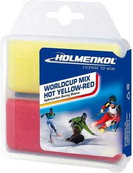 Zjazdový vosk HOLMENKOL World Cup Mix Hot Yellow-Red 2x35g