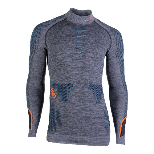 Funkčné tričko UYN Man Ambityon UW Shirt LG_SL Melange Turtleneck Black Melange/Atlantic/Orange Shiny - 2023/24