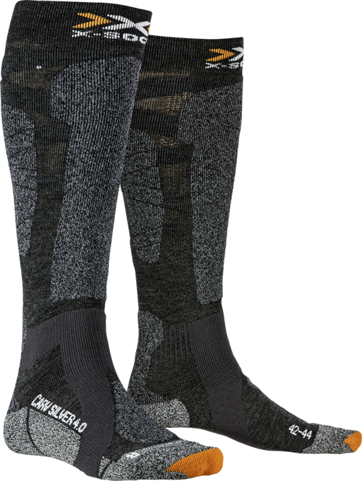 Lyžiarske ponožky X-SOCKS Ski Carve Silver 4.0 Anthracite Melange/Black Melange - 2022/23