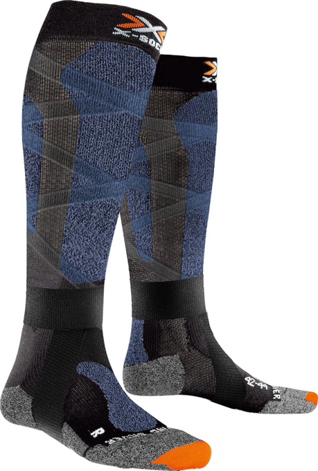 Lyžiarske ponožky X-SOCKS Ski Carve Silver 4.0 Black/Blue Melange - 2022/23