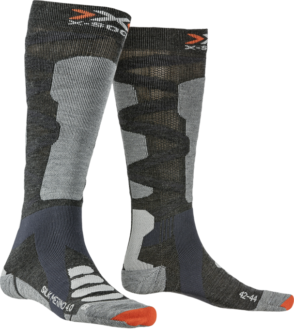 Lyžiarske ponožky X-SOCKS Ski Silk Merino 4.0 Anthracite Melange/Grey Melange - 2022/23