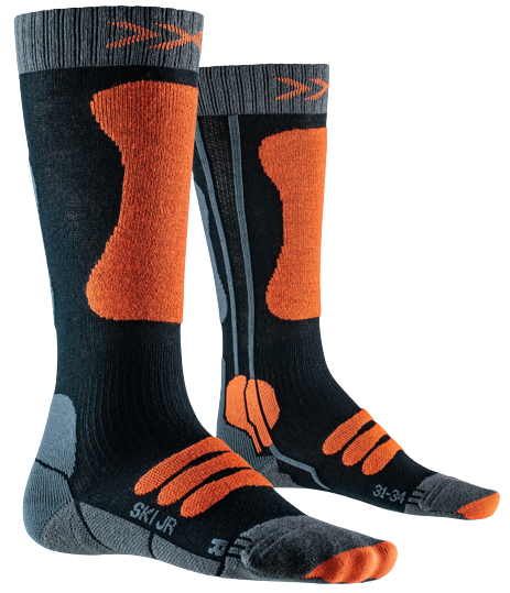 Lyžiarske ponožky X-Socks Ski Junior 4.0 Anthracite Melnage/X-Orange - 2023/24