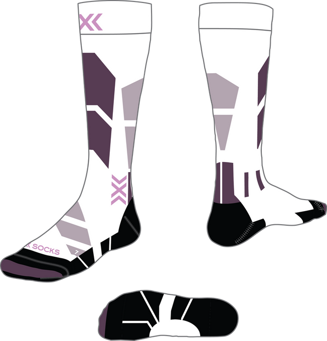 Lyžiarske ponožky X-Socks Ski Perform OTC WMN X White/Lavender - 2024/25